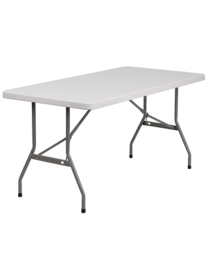 Flash Furniture 5-foot Granite White Plastic Folding Table