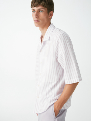 Camp Collar Organic Cotton-linen Shirt