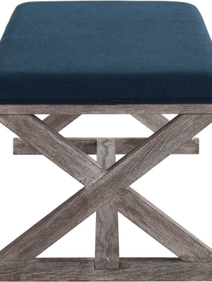 Park X-brace Fabric Bench Navy