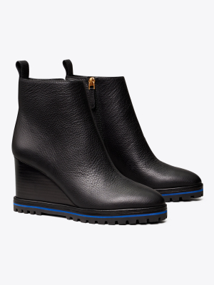 Logo Lug Sole Wedge Boot