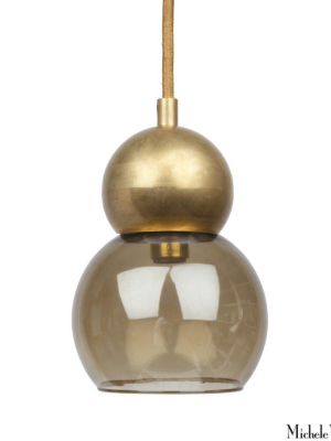 Brass Double Bubble Light Fixture Small 5 Inch