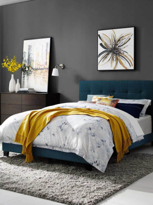 Adriane Upholstered Fabric Bed Azure