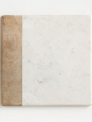 Wood Marble Square Platter