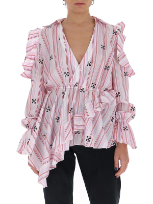 Off-white Arrows Detail Ruffled Shirt