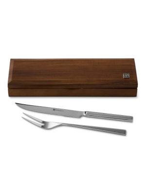 Wusthof Stainless-steel Carving Set In Acacia