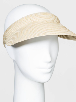 Women's Straw Visor Hats - A New Day™ Natural One Size