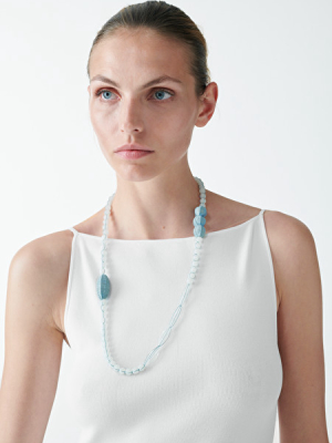 Frosted Glass Beaded Necklace