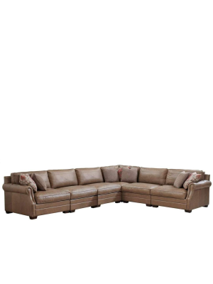 Alchemy Living Leather - Trent Sectional - Brown