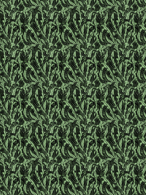 Monochrome Leaves Wallpaper In Green By Mr. And Mrs. Vintage For Nlxl Lab