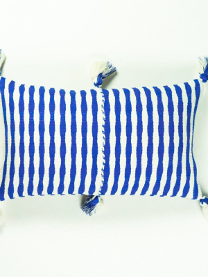 Antigua Pillow - Medium Blue Stripe