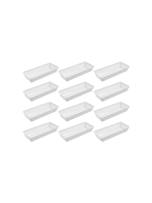 Ezy Storage 32135 Long Brick Or Plastic Household Organization Basket, (12 Pack)