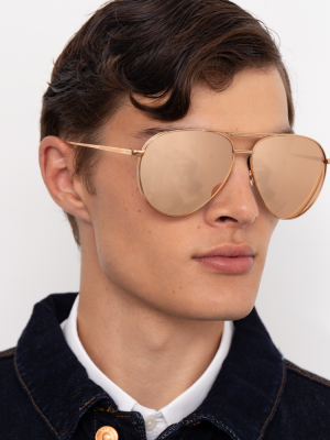 Carter Aviator Sunglasses In Light Gold