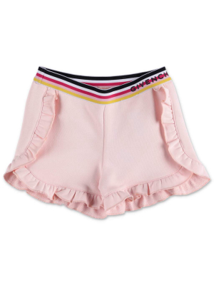 Givenchy Kids Logo Waistband Ruffled Shorts