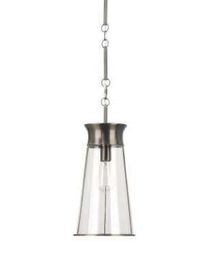 Nara Pendant Clear And Gunmetal