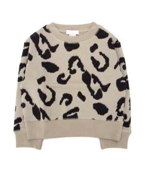 Stella Mccartney Kids Leopard Patterned Crewneck Sweatshirt