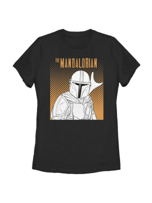 Women's Star Wars The Mandalorian Mando Line Art T-shirt