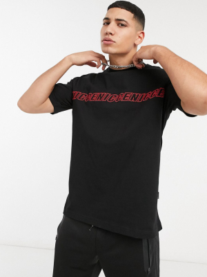 Nicce Repeat Logo T-shirt In Black