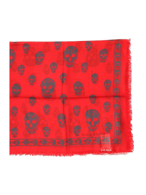 Alexander Mcqueen All-over Skull Logo Scarf