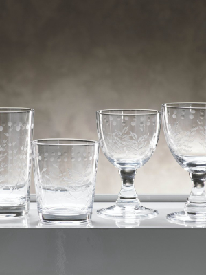 Spring Leaves Glassware - Set Of 4