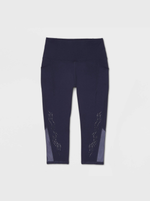 Women's High-waisted Sculpted Linear Laser Cut Capri Leggings 21" - All In Motion™