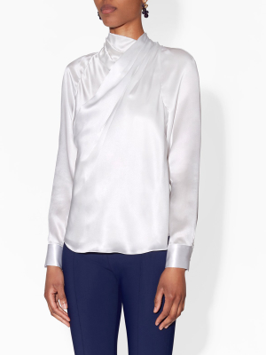 Draped Blouse In Silk Charmeuse