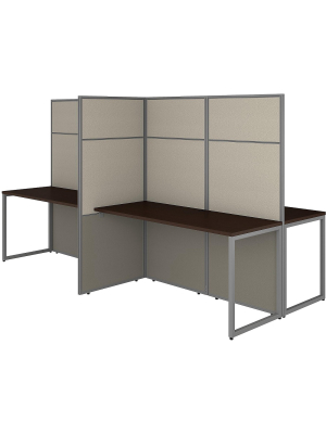 Bush Business Furniture 66.34" X 119" X-shaped Desk, Mocha Cherry Eodh660mr-03k