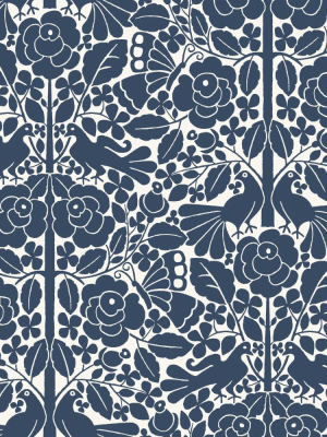 Fairy Tales Wallpaper In Blue From The Magnolia Home Vol. 3 Collection By Joanna Gaines