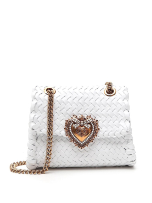 Dolce & Gabbana Devotion Woven Small Shoulder Bag