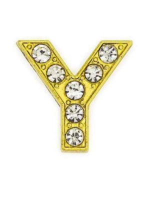 Pave Letter "y" - Gold Charm