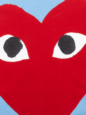 Comme Des Garcons Play Pastelle Women's Red Logo T-shirt - Blue