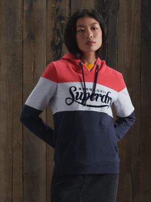 Premium Logo Colour Block Loopback Hoodie