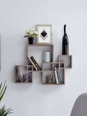 25.5" X 17.75" Intersecting Cube Wall Shelf - Danya B.