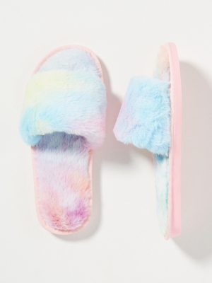 Leila Tie-dye Faux Fur Slippers