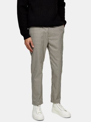 Stone Black Check Skinny Sweatpants