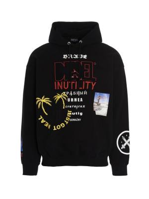 Diesel S-ummer-b4 All-over Print Hoodie