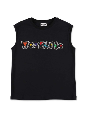 Moschino Kids Logo Printed Tank Top