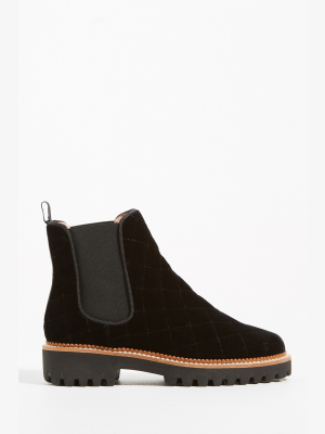 Jon Josef Gia Quilted Velvet Chelsea Boots