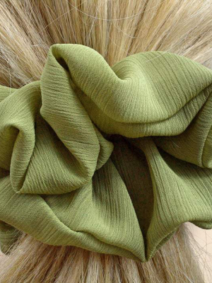 Big Scrunchies Olive Green Chiffon