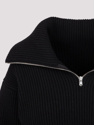 Alaïa Ribbed Half-zipped Sweater