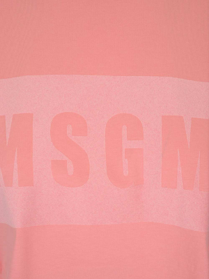 Msgm Flocked Box Logo T-shirt