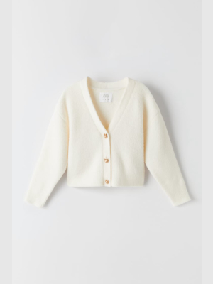 Animal Button Knit Cardigan