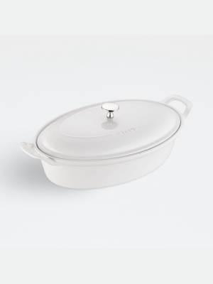 Staub ® 14" Oval White Covered Baking Dish