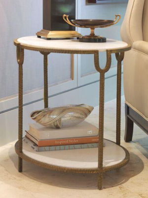 Iron And Stone Side Table