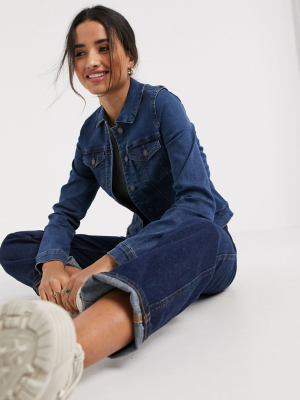 Vero Moda Denim Jacket In Mid Blue