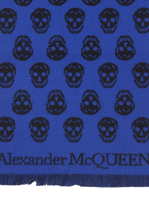 Alexander Mcqueen Allover Skull Intarsia Scarf