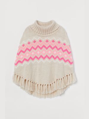 Knit Turtleneck Poncho