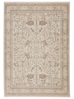 Jaipur Living Valentin Oriental Cream/ Light Gray Runner Rug (2'6"x8')