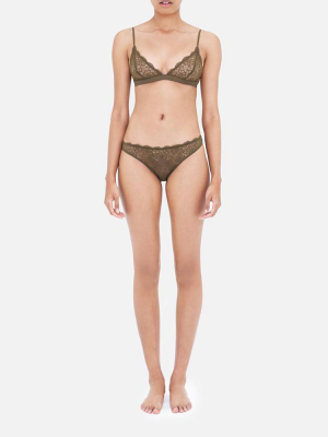 Daisy Lace Briefs Khaki