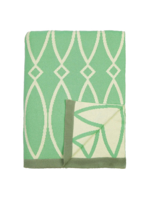 The Green Geometric Reversible Patterned Throw
