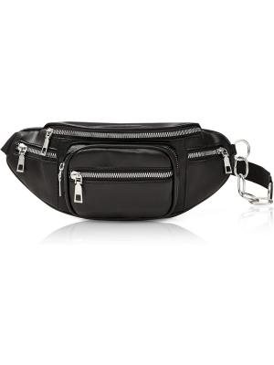 Black Faux Leather Fanny Pack For Women, Traveling Belt Bag Pouch With Adjustable Waist Strap (33”-52”)